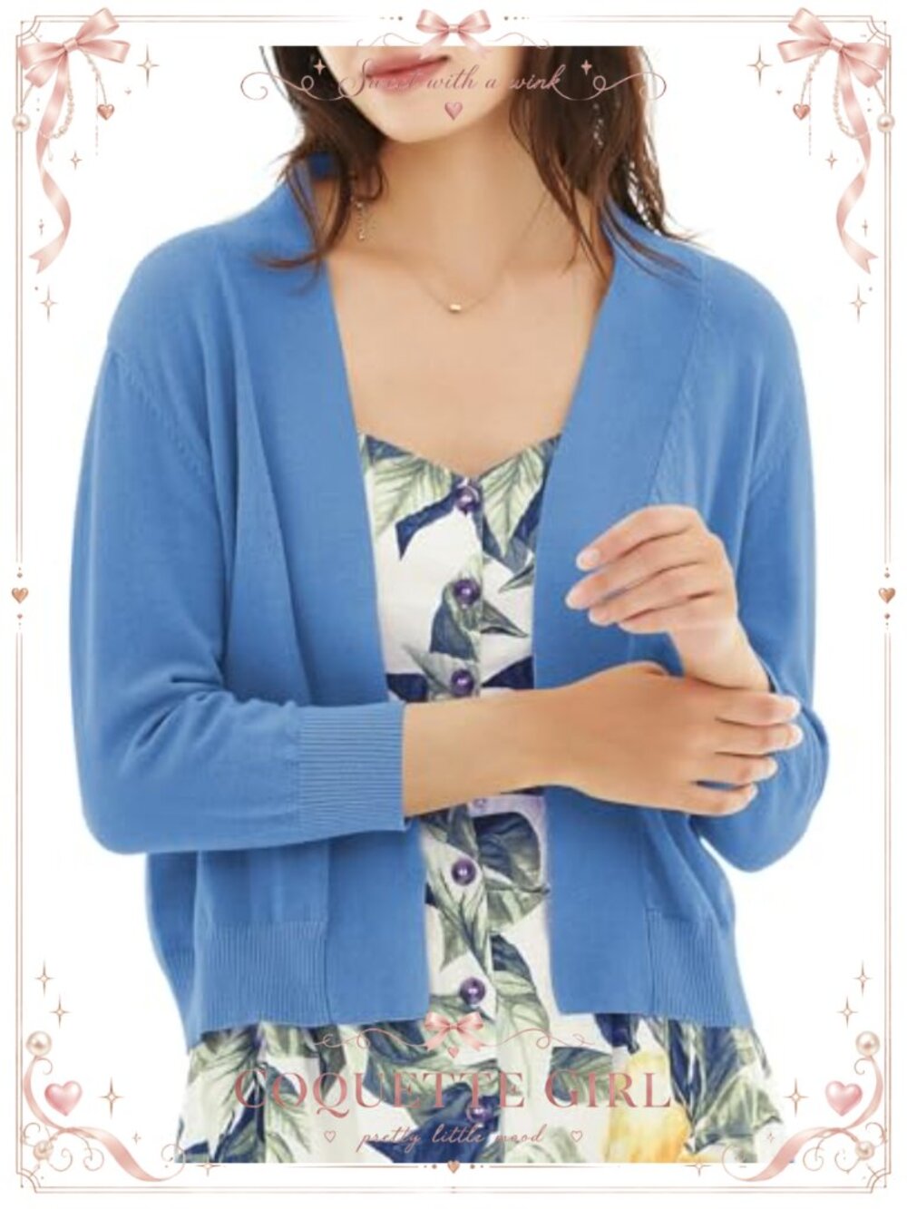 Womens Cropped Cardigan 3/4 Sleeve Open Front Knit Bolero Shrug